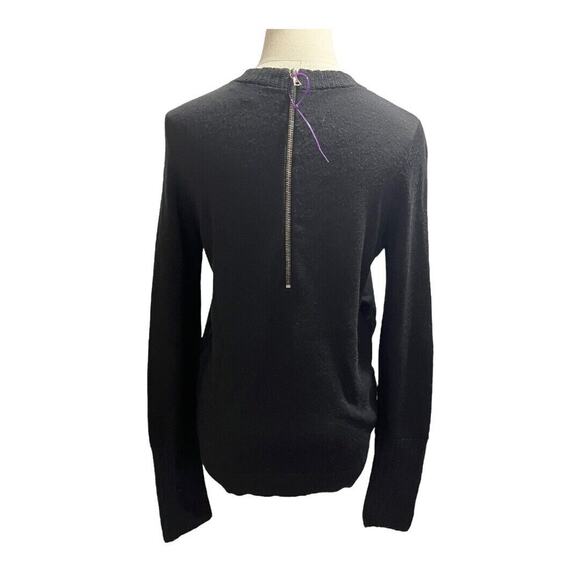 Vera Wang Authenticated Black Wool Silk Front Long Sleeve Sweater Sz Sm - Picture 3 of 10